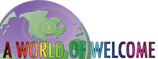 Partial Globe with A World of Welcome written