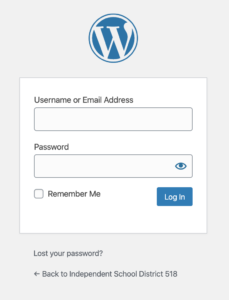 Image of WordPress login