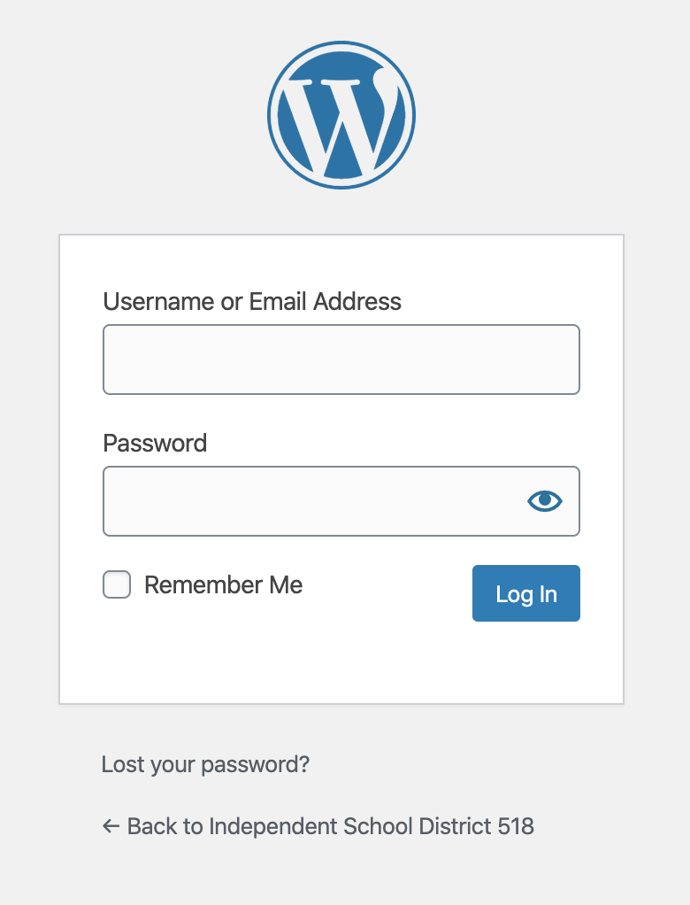 Image of WordPress login