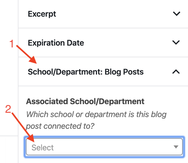 Assign post a school or department Image