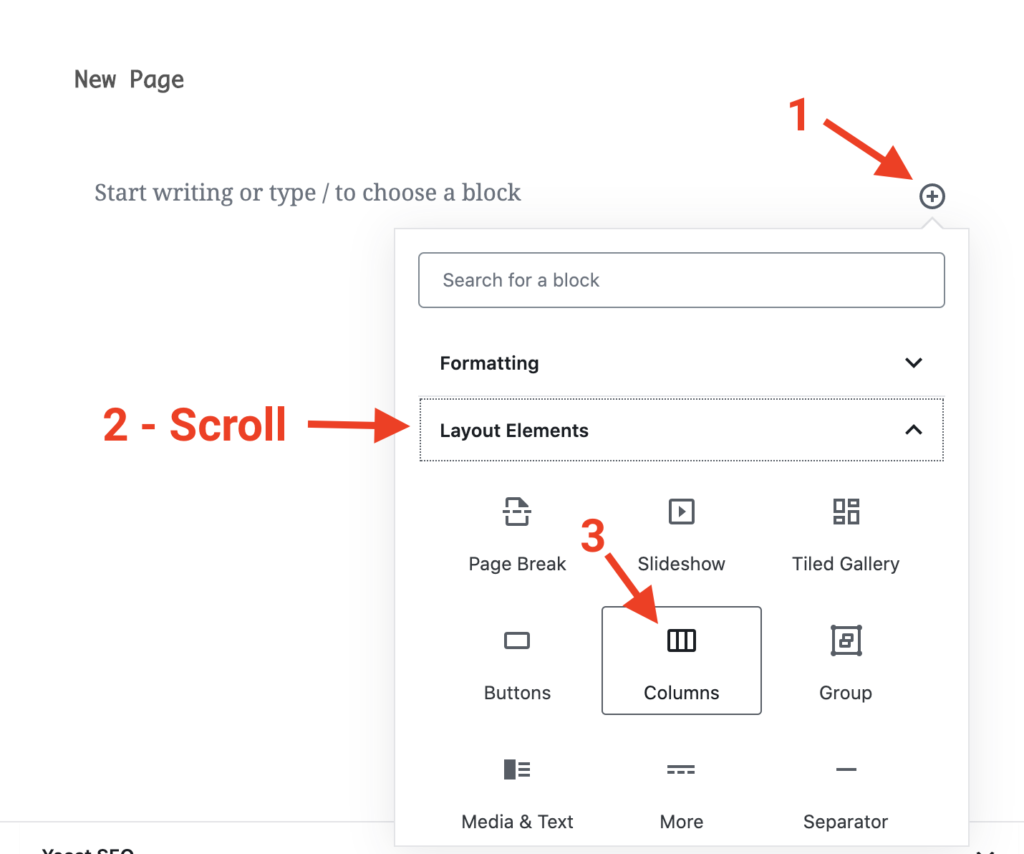 Add layout block