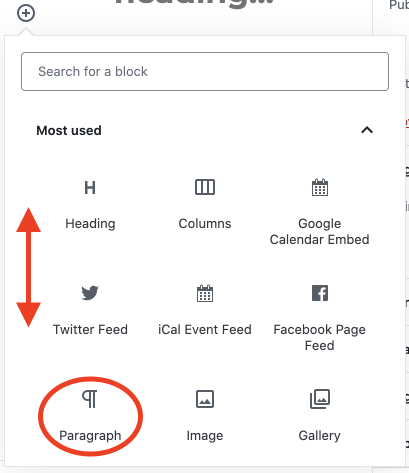 Image of block options