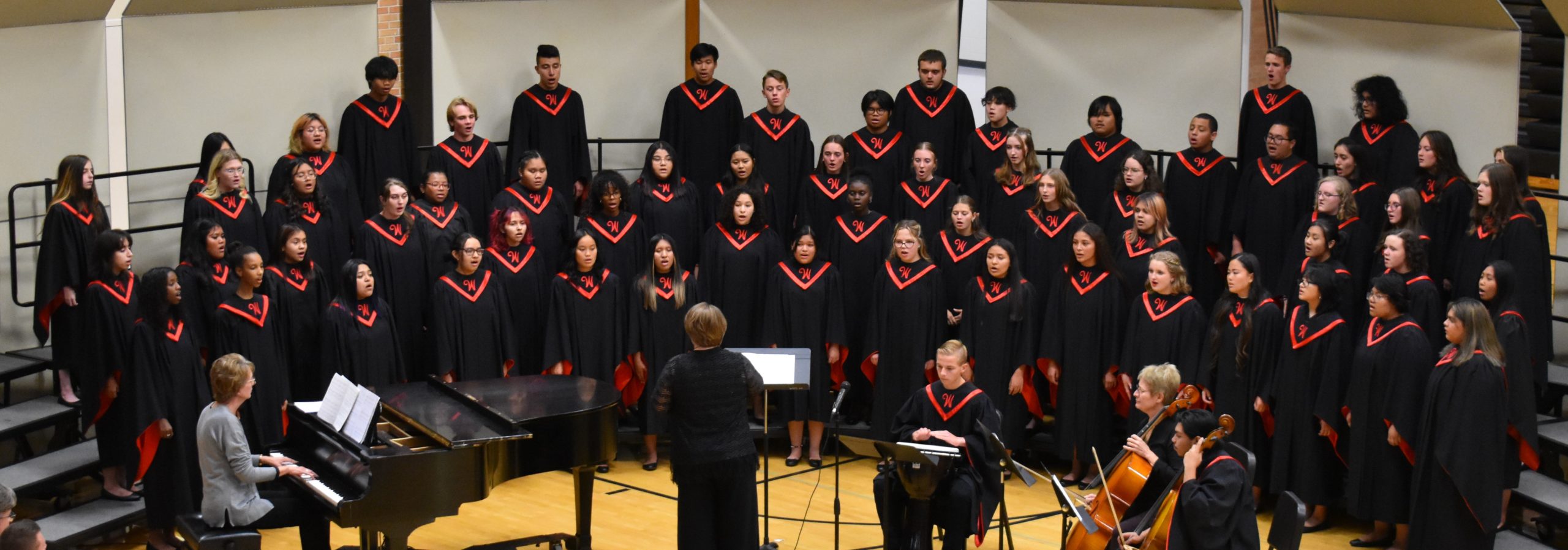 WHS Concert choir on risers during concert