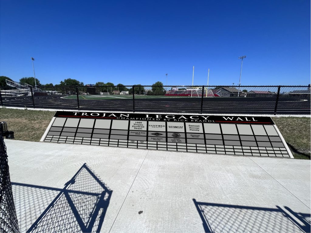 Artist's rendering of Trojan Legacy Wall Championed by Rick Brandl