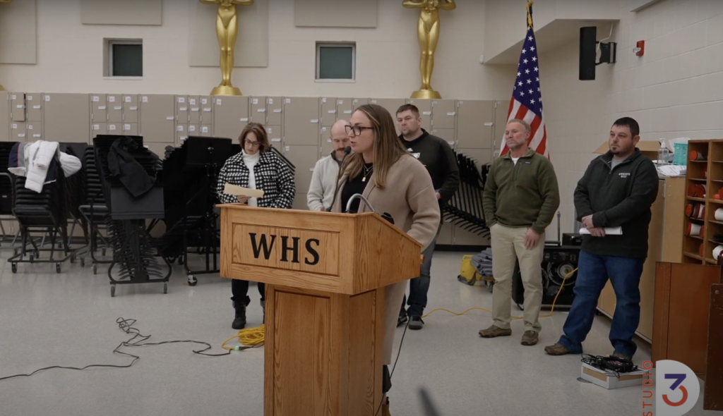 Mrs. Christopher at the WHS podium 