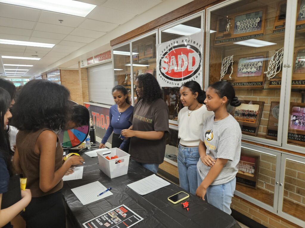 Students at a table for Back to School