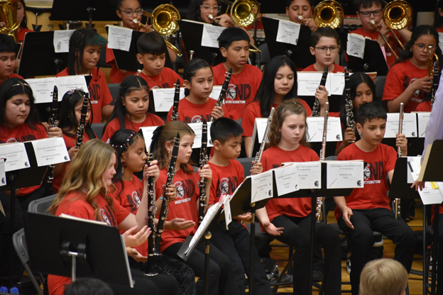 Clarinet section of 5th grade band